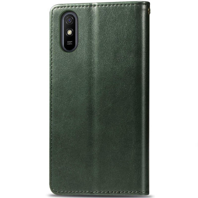 Чохол-книжка GETMAN Gallant шкіряний для Xiaomi Redmi 9A- зелений Чохол-книжка GETMAN Gallant шкіряний для Xiaomi Redmi 9A- зелений