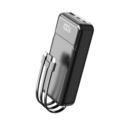 Power Bank Aspor A316 20000mAh Fast Charge (22.5W/PD+QC) + cable USB/Lightning/Type-C- чорний
