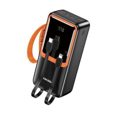 Power Bank Kakusiga KSC-1089 30000mAh Fast Charge (4USB-A+USB-C/22.5W) + cable Lightning/Type-C- чорний Power Bank Kakusiga KSC-1089 30000mAh Fast Charge (4USB-A+USB-C/22.5W) + cable Lightning/Type-C- чорний