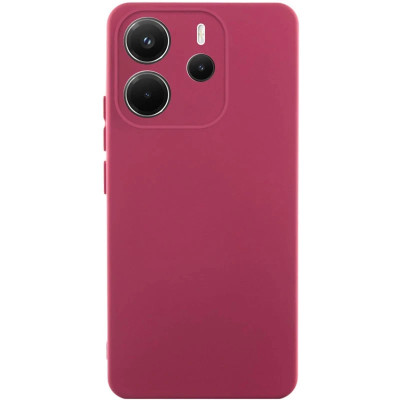 Накладка (з мікрофіброю) Silicone Cover Lakshmi Full Camera для Xiaomi Redmi Note 14 4G (159.6мм / Int. version)- марсала