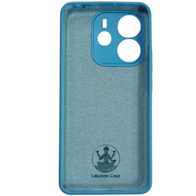 Накладка (з мікрофіброю) Silicone Cover Lakshmi Full Camera для Xiaomi Redmi Note 14 4G (159.6мм / Int. version)- блакитний