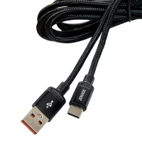 USB кабель Jokade JA041 Type-C 5A smart charging (2m)- чорний USB кабель Jokade JA041 Type-C 5A smart charging (2m)- чорний