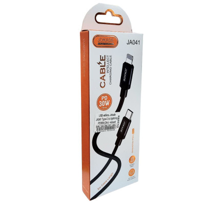 USB кабель Jokade JA041 Type-C to lightning PD30W smart charging (2m)- чорний