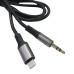 AUX кабель Jokade JA108 JUNYU textile (3.5мм to Lightning) 1m- чорний