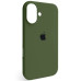 Накладка (з мікрофіброю) Silk Full Protective для iPhone 17- темно-оливковий
