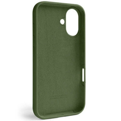 Накладка (з мікрофіброю) Silk Full Protective для iPhone 17- темно-оливковий