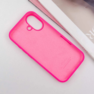 Накладка (з мікрофіброю) Silk Full Protective для iPhone 17- яскраво-рожевий