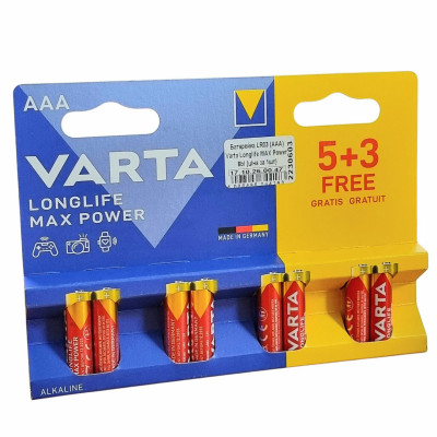 Батарейка LR03 (AAA) Varta Longlife MAX Power 8bl (ціна за 1шт)