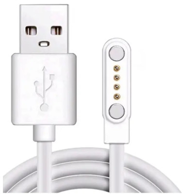 USB кабель для Smart Watch магнітний (4 pin/7.62 mm)- білий USB кабель для Smart Watch магнітний (4 pin/7.62 mm)- білий