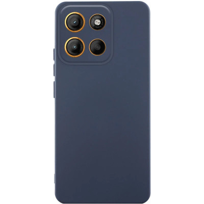Накладка (з мікрофіброю) Silicone Cover Lakshmi Full Camera для Motorola Edge 60 Pro- темно-синій
