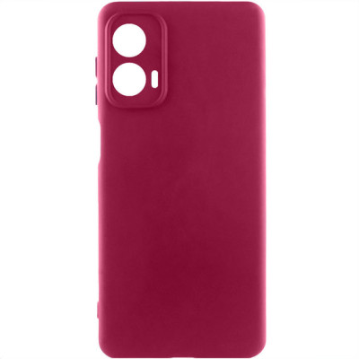 Накладка (з мікрофіброю) Silicone Cover Lakshmi Full Camera для Motorola Moto G85- марсала