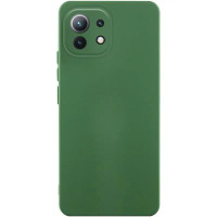 Накладка (з мікрофіброю) Silicone Cover Lakshmi Full Camera для Xiaomi Mi 11 Lite- темно-зелений