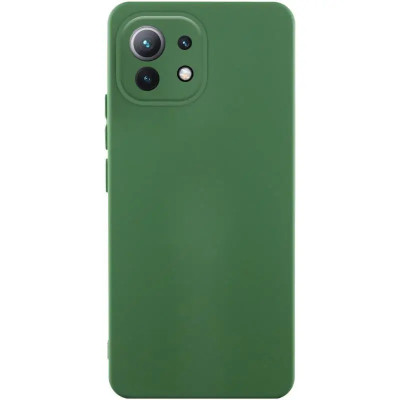 Накладка (з мікрофіброю) Silicone Cover Lakshmi Full Camera для Xiaomi Mi 11 Lite- темно-зелений