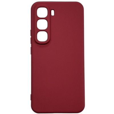 Накладка (з мікрофіброю) GETMAN Liquid Silk Full Camera для Infinix Hot 60 Pro- темно-червоний Накладка (з мікрофіброю) GETMAN Liquid Silk Full Camera для Infinix Hot 60 Pro- темно-червоний