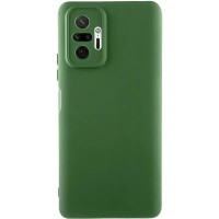 Накладка (з мікрофіброю) GETMAN Liquid Silk Full Camera для Xiaomi Redmi Note 10 Pro / Note 10 Pro Max- темно-зелений