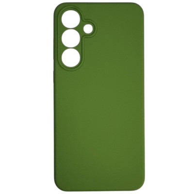 Накладка (з мікрофіброю) Silicone Cover Lakshmi Full Camera для Samsung S25 FE- темно-зелений