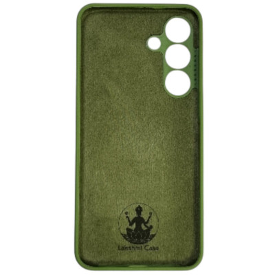 Накладка (з мікрофіброю) Silicone Cover Lakshmi Full Camera для Samsung S25 FE- темно-зелений