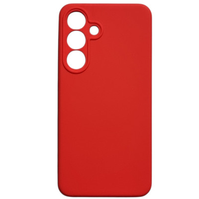 Накладка (з мікрофіброю) Silicone Cover Lakshmi Full Camera для Samsung S25 FE- червоний