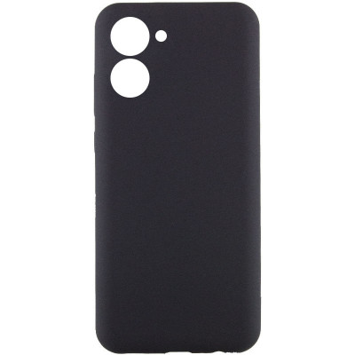 Накладка (з мікрофіброю) Silicone Cover Lakshmi Full Camera (AAA) для Realme C33- чорний