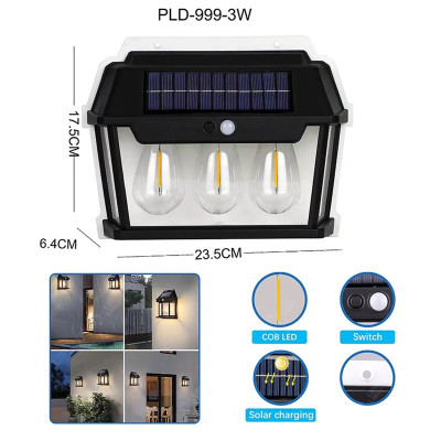 Ліхтарик 999-38W, вольфрамові лампи, Motion Sensor, 1х18650, сонячна панель, датчик руху Ліхтарик 999-38W, вольфрамові лампи, Motion Sensor, 1х18650, сонячна панель, датчик руху