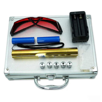 Лазер-ліхтарь синій YX-B008 GOLD, 2х16340, CASE