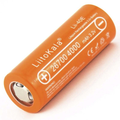 Акумулятор 26700 LiitoKala Lii-40E, 3.2V, 4000mAh Акумулятор 26700 LiitoKala Lii-40E, 3.2V, 4000mAh