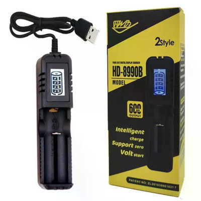 Зарядний пристрій HD-8990B, LCD екран, 1x18650/26650/16340/14500 Зарядний пристрій HD-8990B, LCD екран, 1x18650/26650/16340/14500