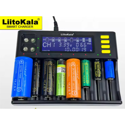 Зарядний пристрій LiitoKala Lii-S8, 8х-AA, AAA, 18650, 26650, 21700 Li-ion, LiFePo4, Ni-Mh Зарядний пристрій LiitoKala Lii-S8, 8х-AA, AAA, 18650, 26650, 21700 Li-ion, LiFePo4, Ni-Mh