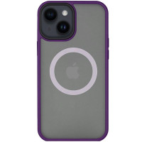 Накладка Metal Buttons with Magnetic для iPhone 13- темно-фіолетовий Накладка Metal Buttons with Magnetic для iPhone 13- темно-фіолетовий