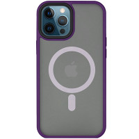 Накладка Metal Buttons with Magnetic для iPhone 14 Pro- темно-фіолетовий Накладка Metal Buttons with Magnetic для iPhone 14 Pro- темно-фіолетовий