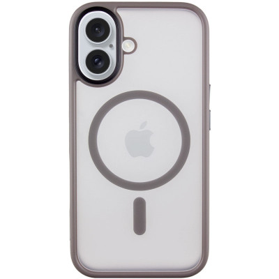 Накладка Metal Buttons with Magnetic для iPhone 16- сірий Накладка Metal Buttons with Magnetic для iPhone 16- сірий