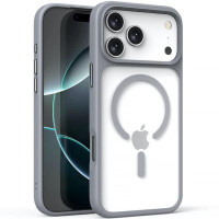 Накладка Metal Buttons with Magnetic для iPhone 17 Pro Max- сірий Накладка Metal Buttons with Magnetic для iPhone 17 Pro Max- сірий
