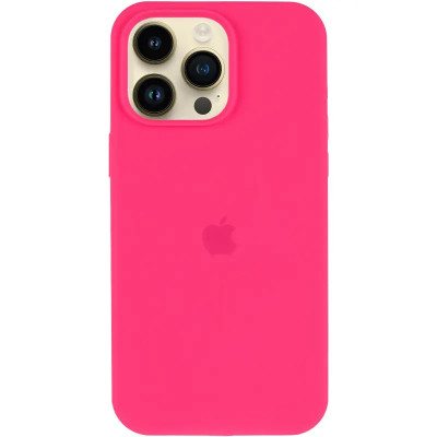 Накладка (з мікрофіброю) Silk with Magnetic для iPhone 11- яскраво-рожевий