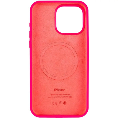 Накладка (з мікрофіброю) Silk with Magnetic для iPhone 12 Pro / 12- яскраво-рожевий