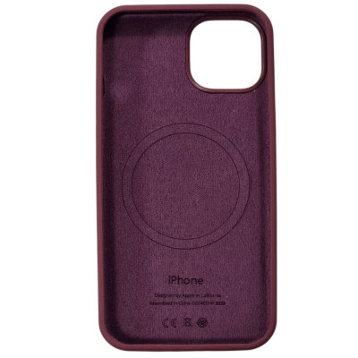 Накладка (з мікрофіброю) Silk with Magnetic для iPhone 12 Pro / 12- сливовий