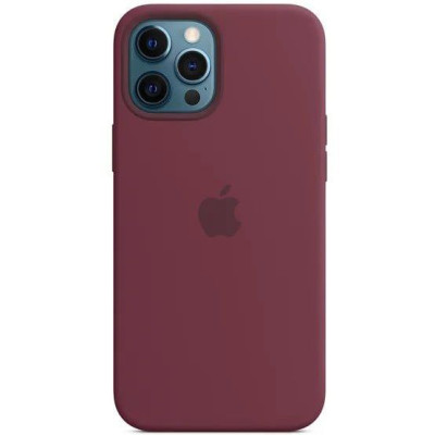Накладка (з мікрофіброю) Silk with Magnetic для iPhone 14- сливовий