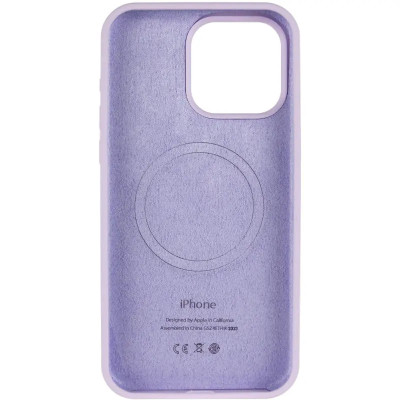 Накладка (з мікрофіброю) Silk with Magnetic для iPhone 15- лавандовий