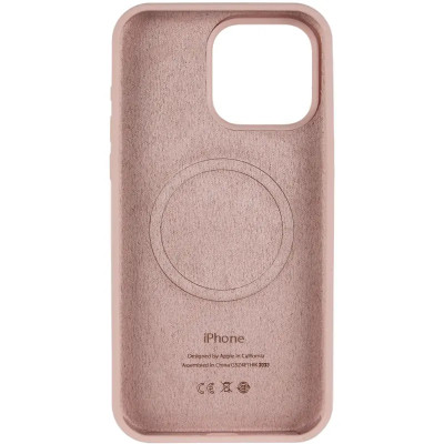 Накладка (з мікрофіброю) Silk with Magnetic для iPhone 15 Pro- рожевий пісок