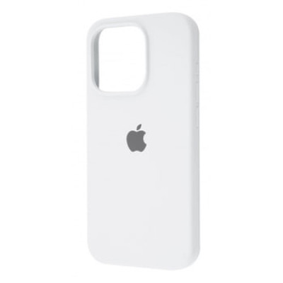 Накладка (з мікрофіброю) Silk with Magnetic для iPhone 15 Pro- білий