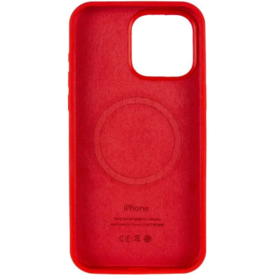 Накладка (з мікрофіброю) Silk with Magnetic для iPhone 15 Pro Max- червоний