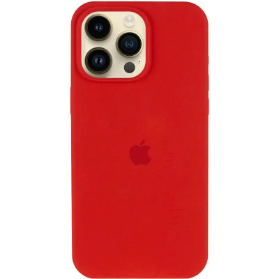Накладка (з мікрофіброю) Silk with Magnetic для iPhone 15 Pro Max- червоний