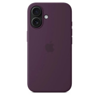Накладка (з мікрофіброю) Silk with Magnetic для iPhone 16- сливовий