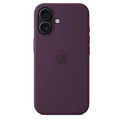 Накладка (з мікрофіброю) Silk with Magnetic для iPhone 16- сливовий