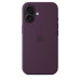 Накладка (з мікрофіброю) Silk with Magnetic для iPhone 16- сливовий