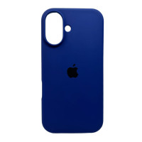 Накладка (з мікрофіброю) Silk with Magnetic для iPhone 16- темно-синій