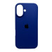 Накладка (з мікрофіброю) Silk with Magnetic для iPhone 16- темно-синій