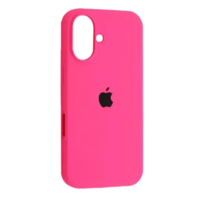 Накладка (з мікрофіброю) Silk with Magnetic для iPhone 16- яскраво-рожевий