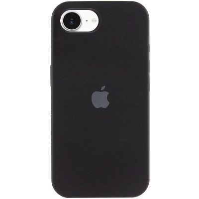 Накладка (з мікрофіброю) Silk with Magnetic для iPhone 16e / iPhone 17e- чорний