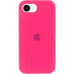 Накладка (з мікрофіброю) Silk with Magnetic для iPhone 16e / iPhone 17e- яскраво-рожевий