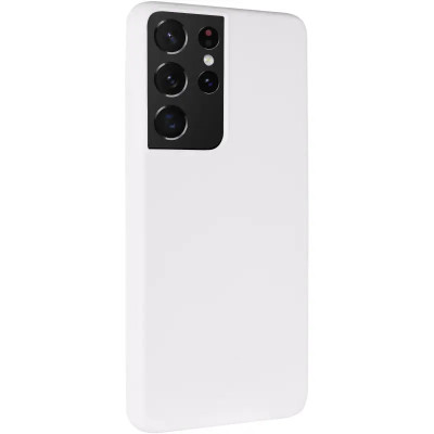 Накладка (з мікрофіброю) Silicone Cover Lakshmi для Samsung S21 Ultra- білий